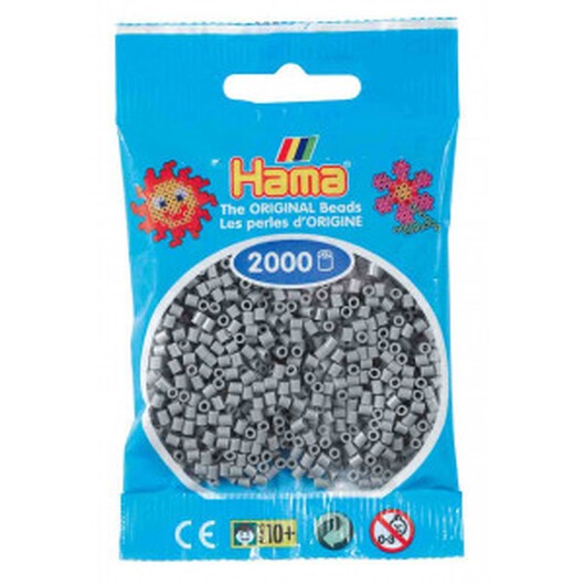 Hama Mini Pärlor 501-17 Grå - 2000 st.