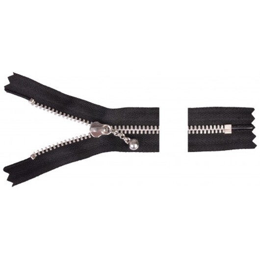 YKK Dragkedja/Blixtlås Aluminium 15cm 4mm Svart