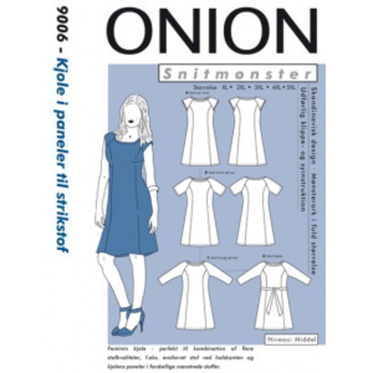 ONION Snittmönster Plus 9006 Klänning i paneler Str. XL-5XL