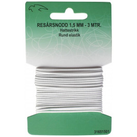 Resår / Resårband / Resår / Resårbandband Rund Vit 1,5mm 3 m