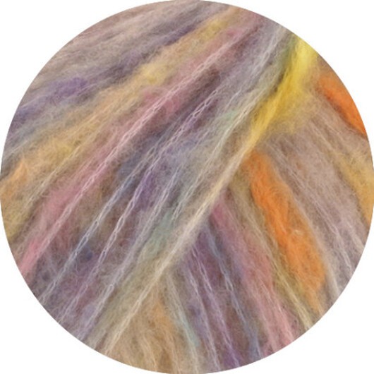 Lana Grossa Cassata Garn 7 Ljus Beige/Gul/Orange/Jeans Blå/Rosa