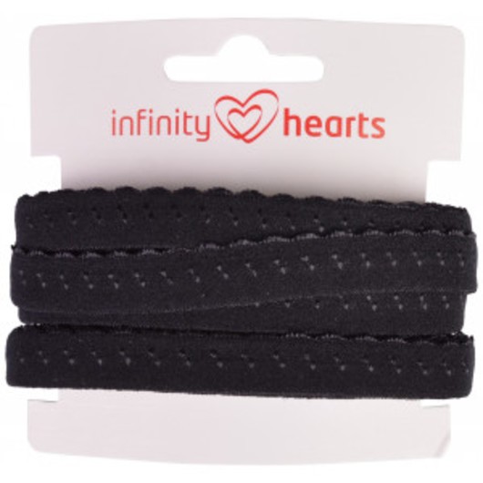 Infinity Hearts Vikresår Spets 22/11mm 030 Svart - 5m