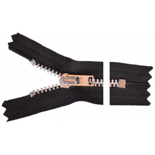 YKK Dragkedja/Blixtlås Aluminium 6cm 4mm Svart