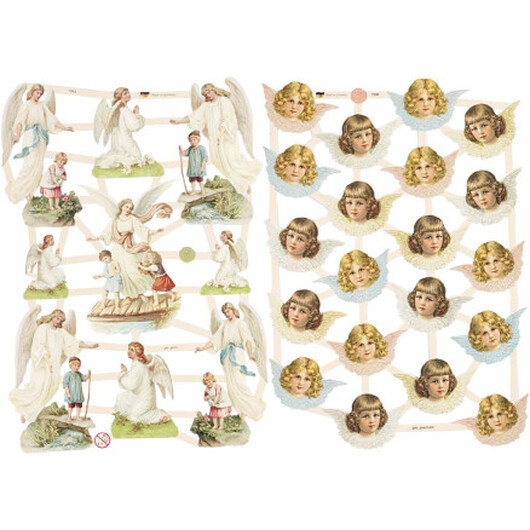 Glansiga bilder, nostalgiska änglar, ark 16,5x23,5 cm, 2 ark/1 frp.