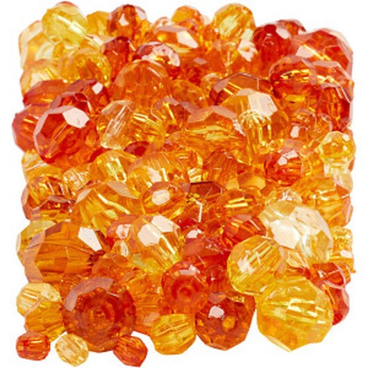 Facettpärlor, stl. 4-12 mm, Hålstl. 1-2,5 mm, gul (32227), 250 g/ 1 förp.