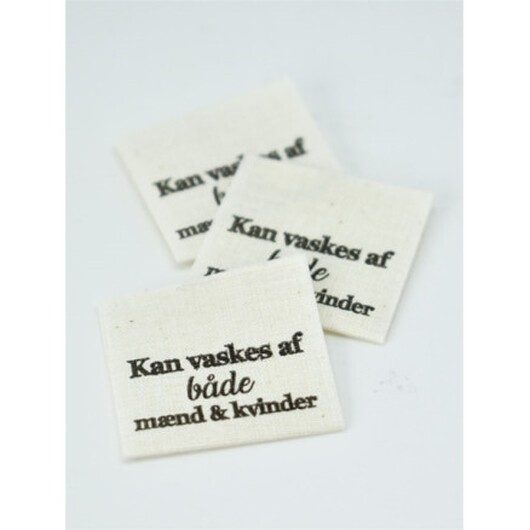 Etikett "Kan tvättas av både män och kvinnor" Vit -5 st.