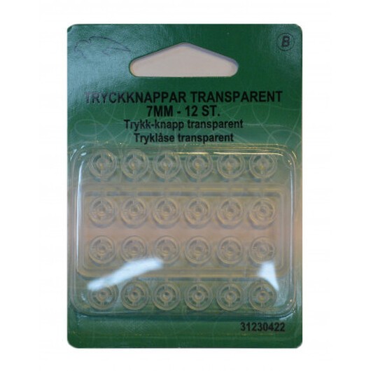 Tryckknappar Transparent 7mm 12 st.