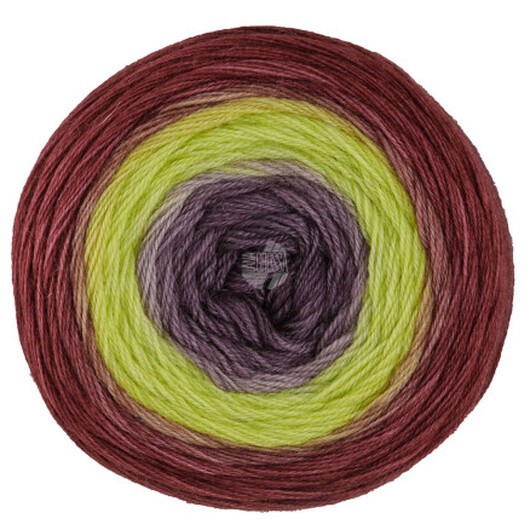 Lana Grossa Merino Lace Aquarell Garn 19 Mörkgrå Violett/Citrongul