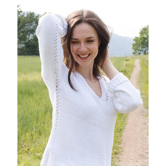 White Trail by DROPS Design - Tröja Stickmönster str. S - XXXL