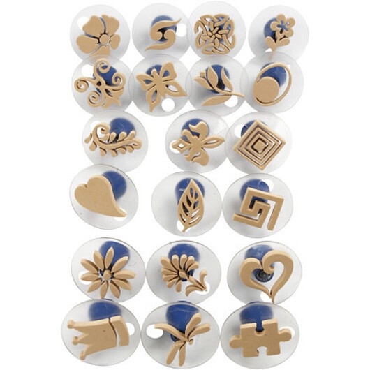 Skumstämplar med handtag, stl. 3-6 cm, 20 st./ 1 förp.