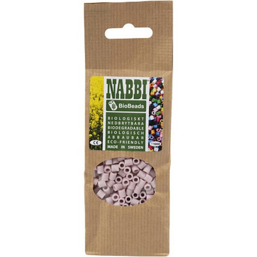 NABBI BioBeads, stl. 5x5 mm, Hålstl. 2,5 mm, medium, ljusröd, 1000 st./ 1 förp.