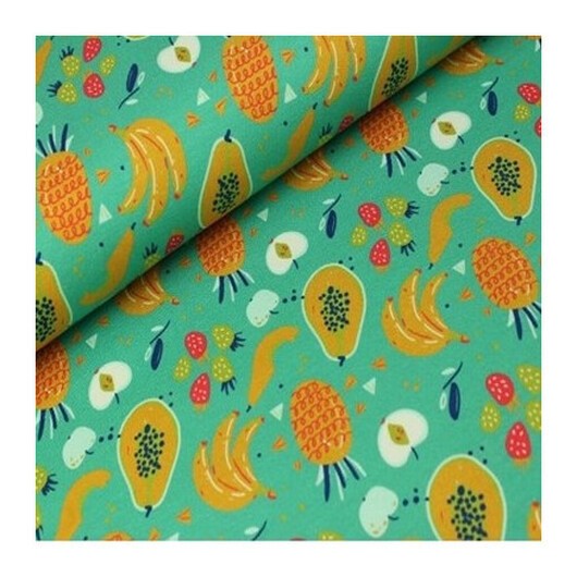 Bomullsjersey Print Tyg 150cm 003 Frukt - 50cm