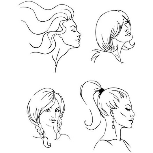 Clear Stamps, frisyrer, ark 11x15,5 cm, 1 ark