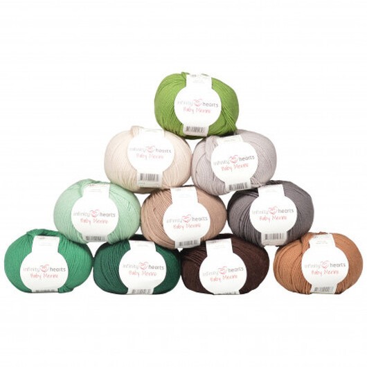 Infinity Hearts Baby Merino Garnpaket 12 Blå och Grå nyanser - 10 st