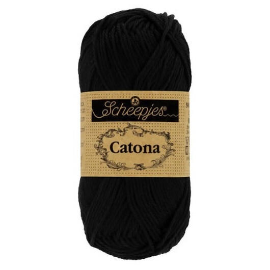 Scheepjes Catona Garn 110 Kolsvart - 100g