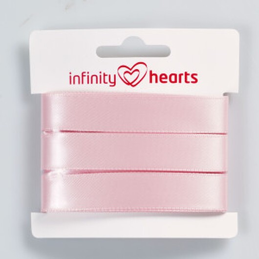 Infinity Hearts Satinband Dubbelsidigt 15mm 117 Ljusrosa - 5m