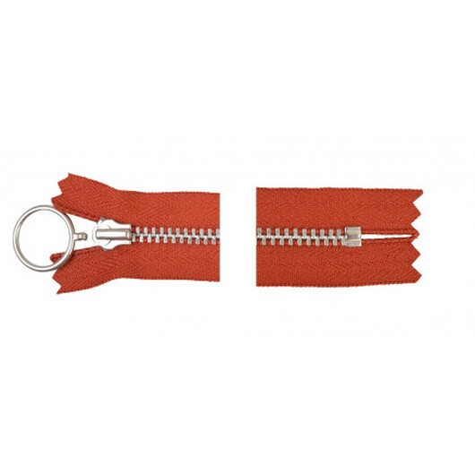 YKK Dragkedja/Blixtlås Aluminium Fast m/Ring 30cm 4mm Rost