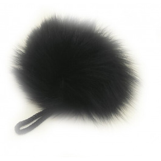 Pompon Pälstofs Kaninhår Svart 90 mm