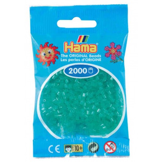 Hama Mini Pärlor 501-16 Transparent Grön - 2000 st.