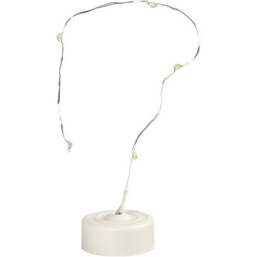 LED-ljuskedja, L: 27 cm, silver, 1 st.