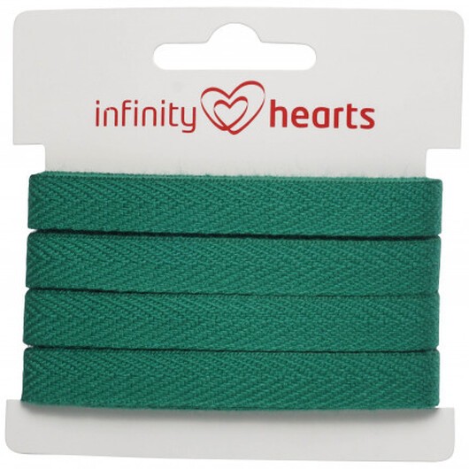 Infinity Hearts Bomullsband Fiskbensvävt 10mm 04 Grön - 5m