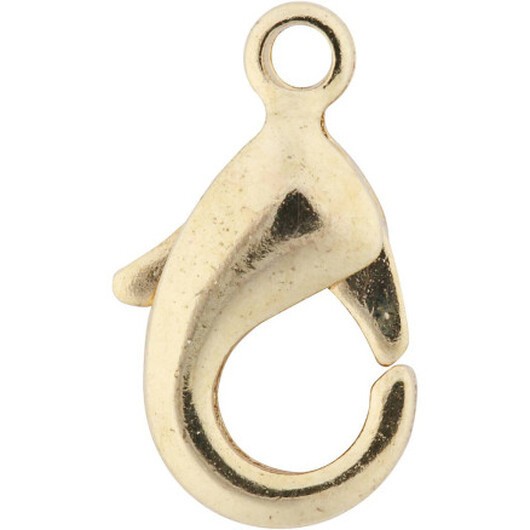 Karbinhake, L: 10,1 mm, guldpläterad, 5 st / 1 pk.