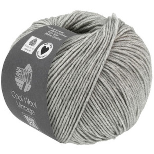 Lana Grossa Cool Wool Vintage Garn 7369 Ljusgrå