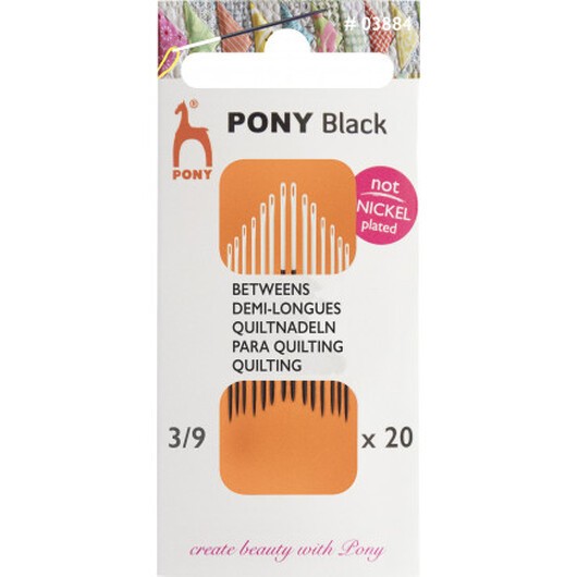 Pony Black Quiltnålar strl 3/9 - 20 st