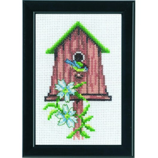 Permin Broderikit Fågelholkar 9x14cm
