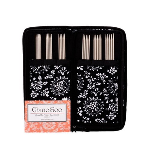 ChiaoGoo Strumpstickeset Rostfritt kirurgiskt stål 15 cm 2-3,25 mm 6 storlekar