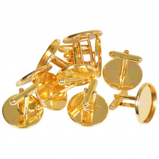 Infinity Hearts Manchettknapp DIY Järn Guld Ø20mm - 10 st