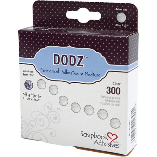 Dodz Adhesive Dots, Dia. 8 mm, tjocklek 0,5 mm, medium, 300 st./ 1 förp.