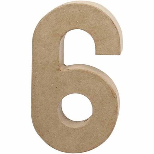 Siffror, 6, H: 20,5 cm, B: 11,5 cm, tjocklek 2,6 cm, 1 st.