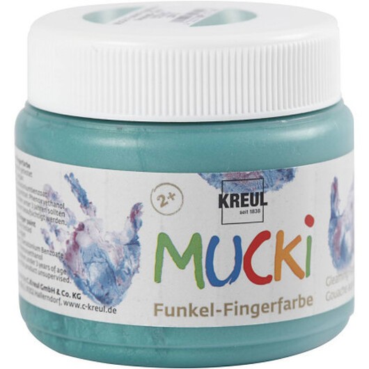 Mucki Fingerfärg, metallgrön, 150 ml/ 1 burk