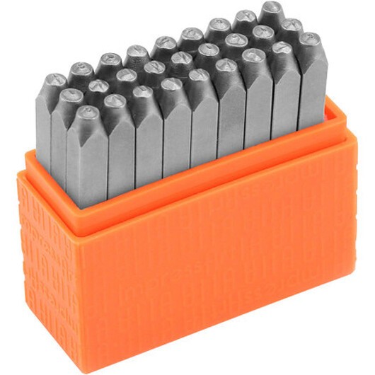 Prägelstämplar, stora bokstäver, stl. 3 mm, Font: Sans Serif , 27 st./ 1 set