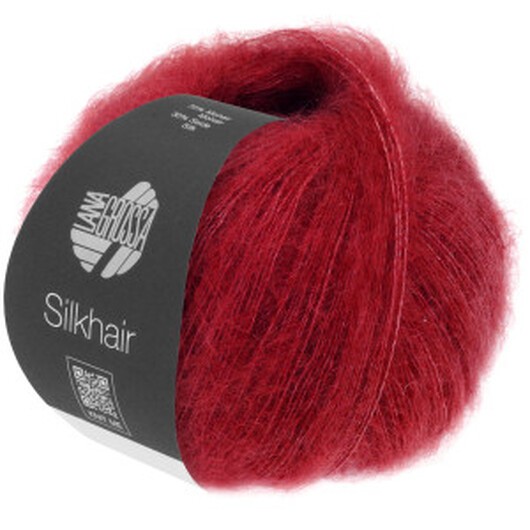 Lana Grossa Silkhair Unicolor 208 Vinröd