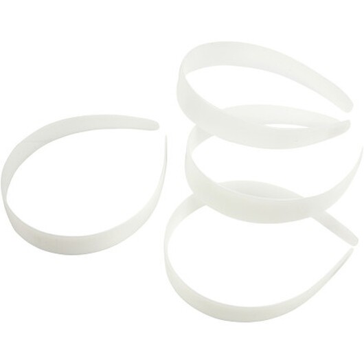 Hårband, B: 25 mm, vitt, 5 st / 1 frp.
