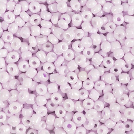Rocai-pärlor, diam. 3 mm, storlek 8/0, hålstorlek 0,6-1,0 mm, mjuk Rosa, 25g/ 1 frp.
