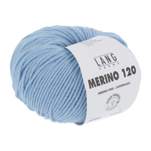 Lang Yarns Merino 120 Garn 20 Ljus Blå
