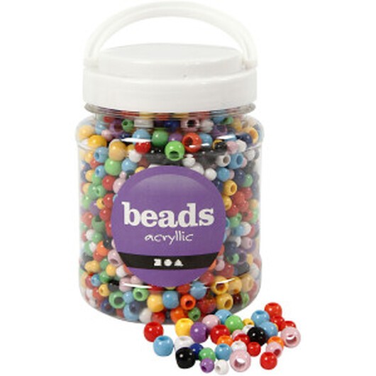 Kongopärlor, Dia. 6-10 mm, Hålstl. 3-5 mm, mixade färger, 430 g, 700 ml/ 1 burk