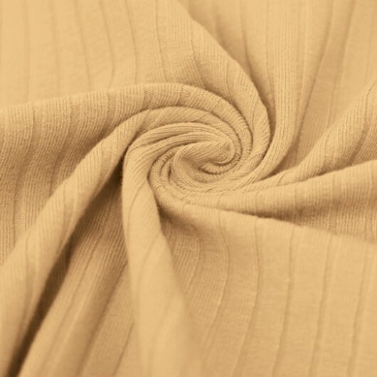 Jersey Rib Cotton Tyg 140cm 552 Sand - 50cm