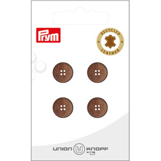 Prym Läderknapp Brun 12 mm - 4 st.