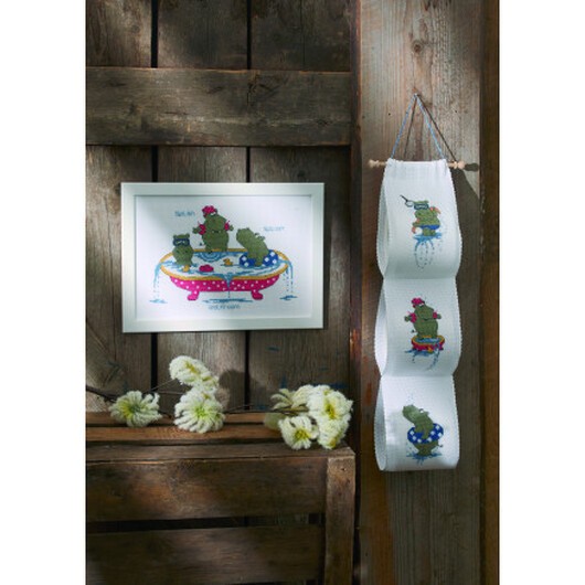 Permin Broderikit Flodhästar 12x63cm