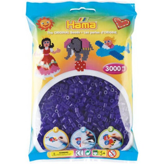 Hama Midi Pärlor 201-24 Transparent Lila - 3000 st.