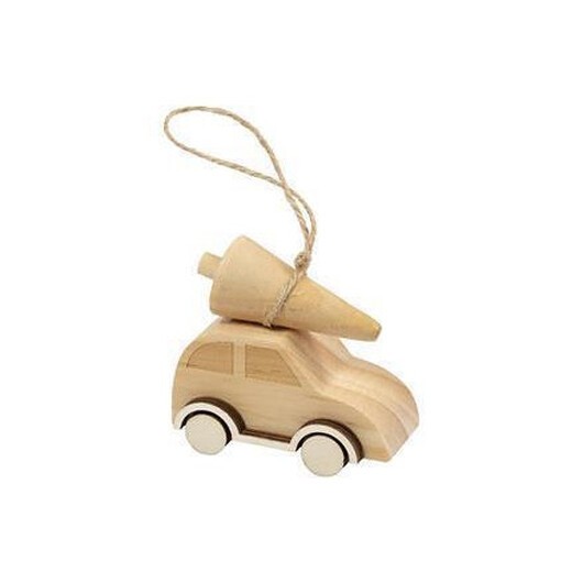 Bil med julgran, H: 6 cm, L: 6 cm, B: 3,5 cm, 1 st.