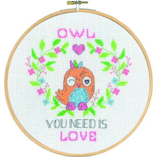 Permin Broderikits Owl you need Ø20cm