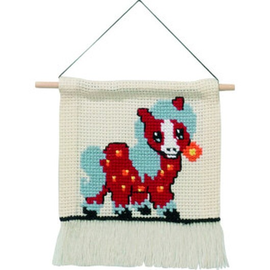 Permin Broderikit med Bordeaux Ponny till barn 16x18cm