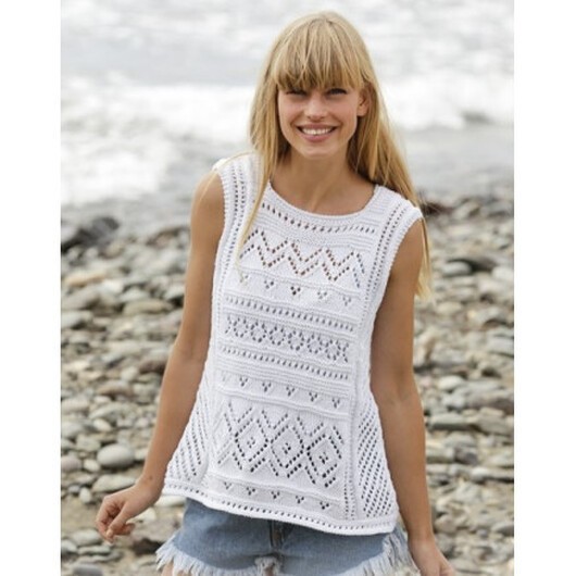 Erica Singlet by DROPS Design - Topp Stick-mönster strl. S - XXXL