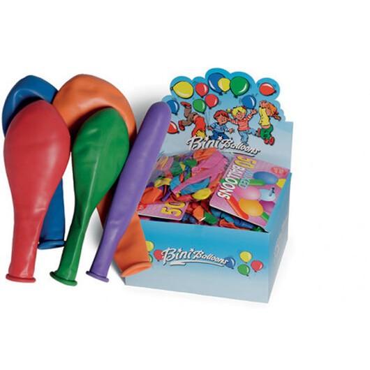 Bini Balloons Ballonger runda/fläns Ass. färger - 50 st.