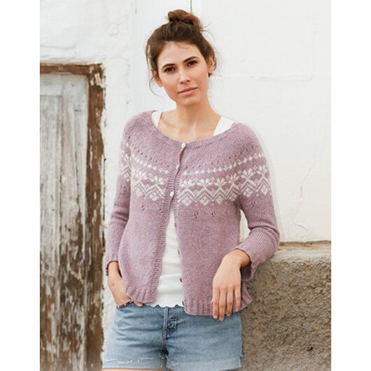 Rosewood Jacket by DROPS Design - Jacka Stickmönster str. S - XXXL